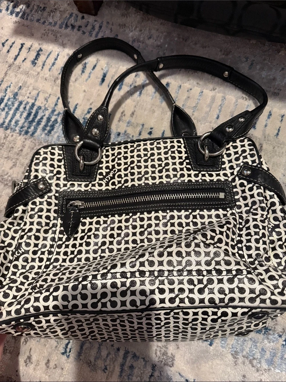 Coach Black and White Shoulder Bag